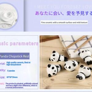 STJDM APULM Panda Chop Stick Rest 5 Different Shapes Ceramic Giant Panda Home Decoration Suitable for giving gifts to relatives and friends