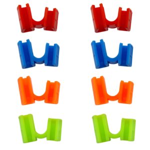 haidong chopstick assistant plastic chopstick holder recyclable chopstick hinge connector four colors suitable for children adult beginners or instructors(red, yellow,orange , green *2)-8pcs