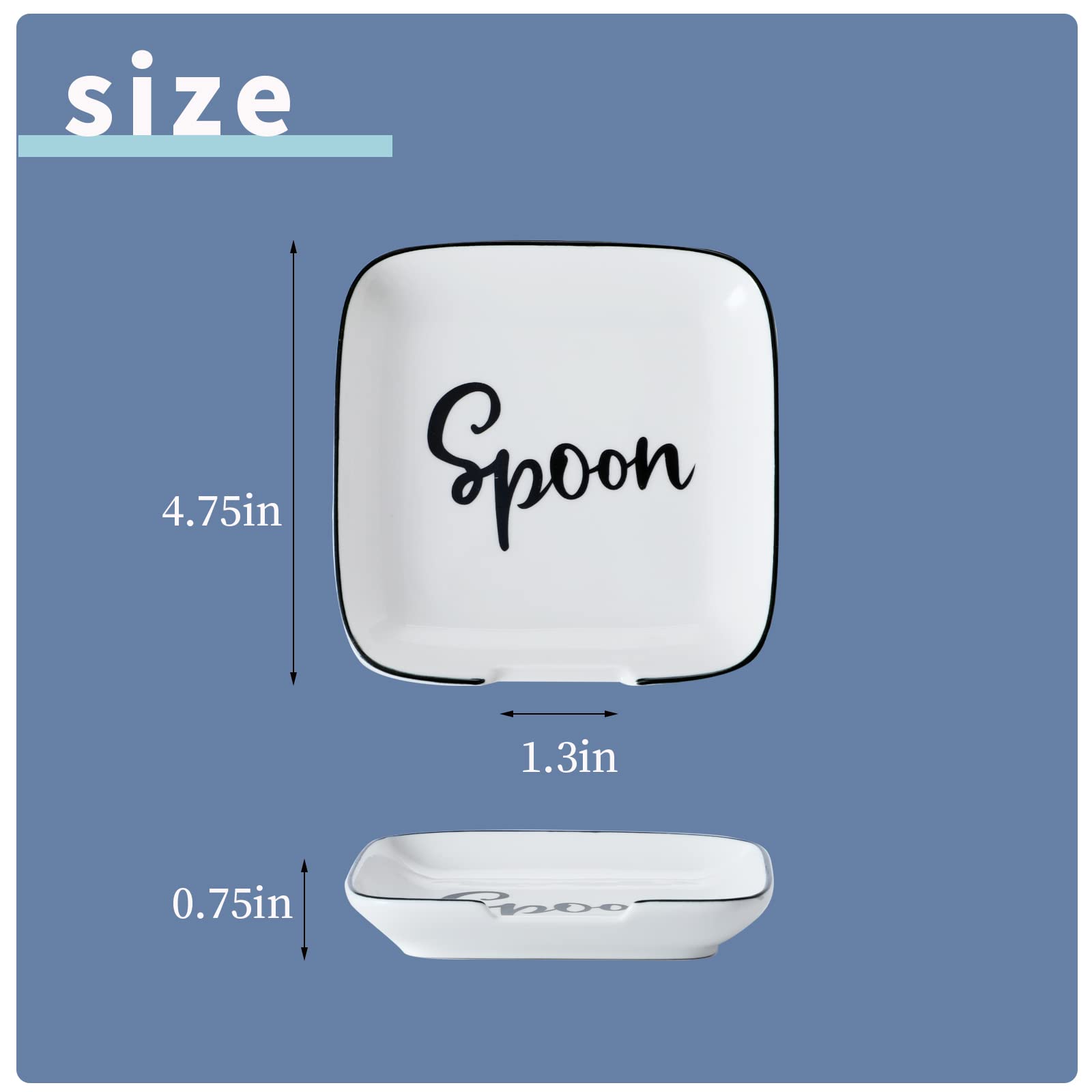 GDCZ Ceramic Spoon Rest for Stove Top - 4.75 Inches Large Spoon Holder for kitchen Counter, Modern Spoon for Farmhouse, Cooking Utensil Rest, Kitchen Accessories, Dishwasher Safe (White, 1)