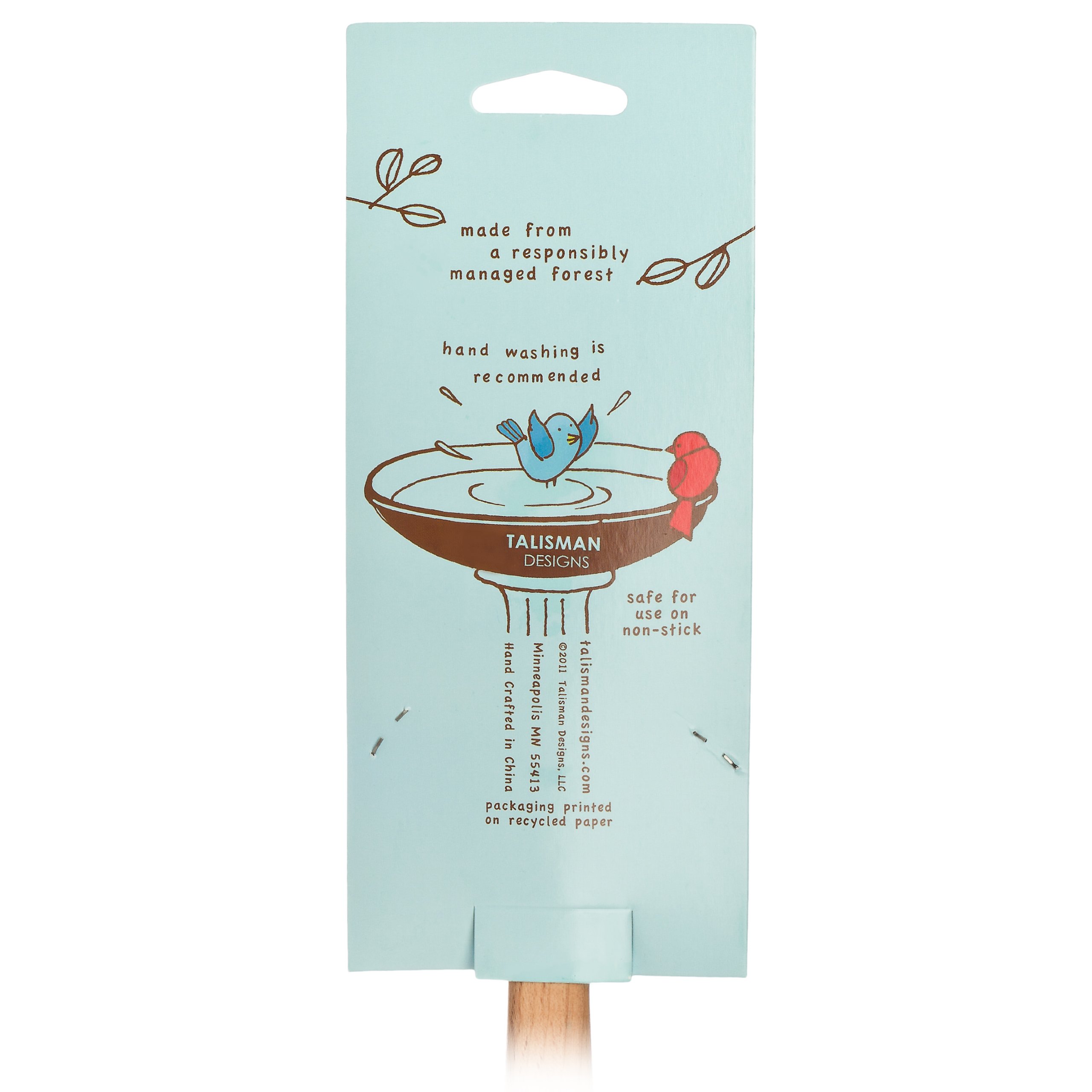 Talisman Designs Mini Silicone Laser Etched Beechwood Handle | Nature Design | Cute & Functional, Turner Spatula