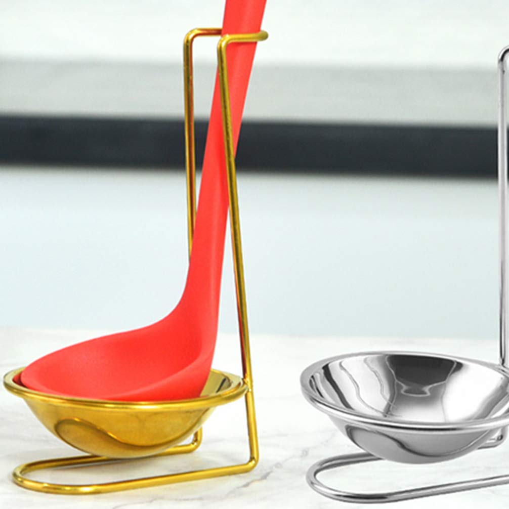 DOITOOL Stainless Steel Soup Ladle Spoon Rest Kitchen Utensil Rest Gold