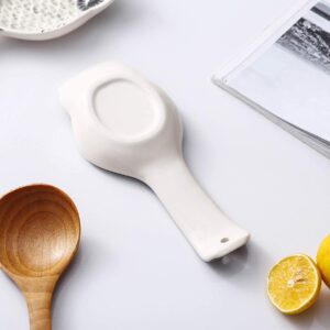 Ceramic Spoon Rest 3D Owl Spoon Holder Spatula Ladle Holder for Home Kitchen