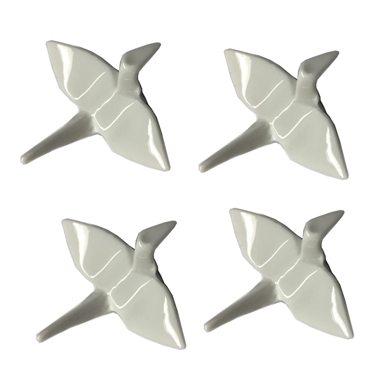 JapanBargain, Porcelain Chopstick Rest, Origami Crane Shape, Set of 4 (White)