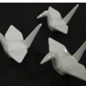 JapanBargain, Porcelain Chopstick Rest, Origami Crane Shape, Set of 4 (White)