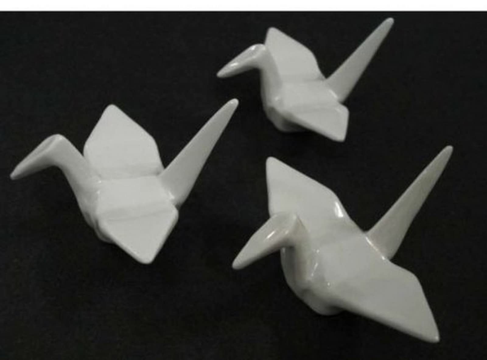 JapanBargain, Porcelain Chopstick Rest, Origami Crane Shape, Set of 4 (White)