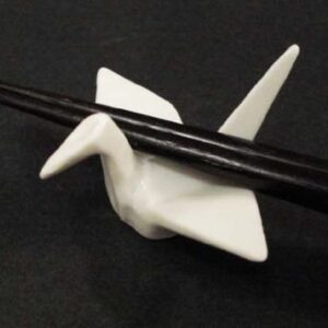 JapanBargain, Porcelain Chopstick Rest, Origami Crane Shape, Set of 4 (White)