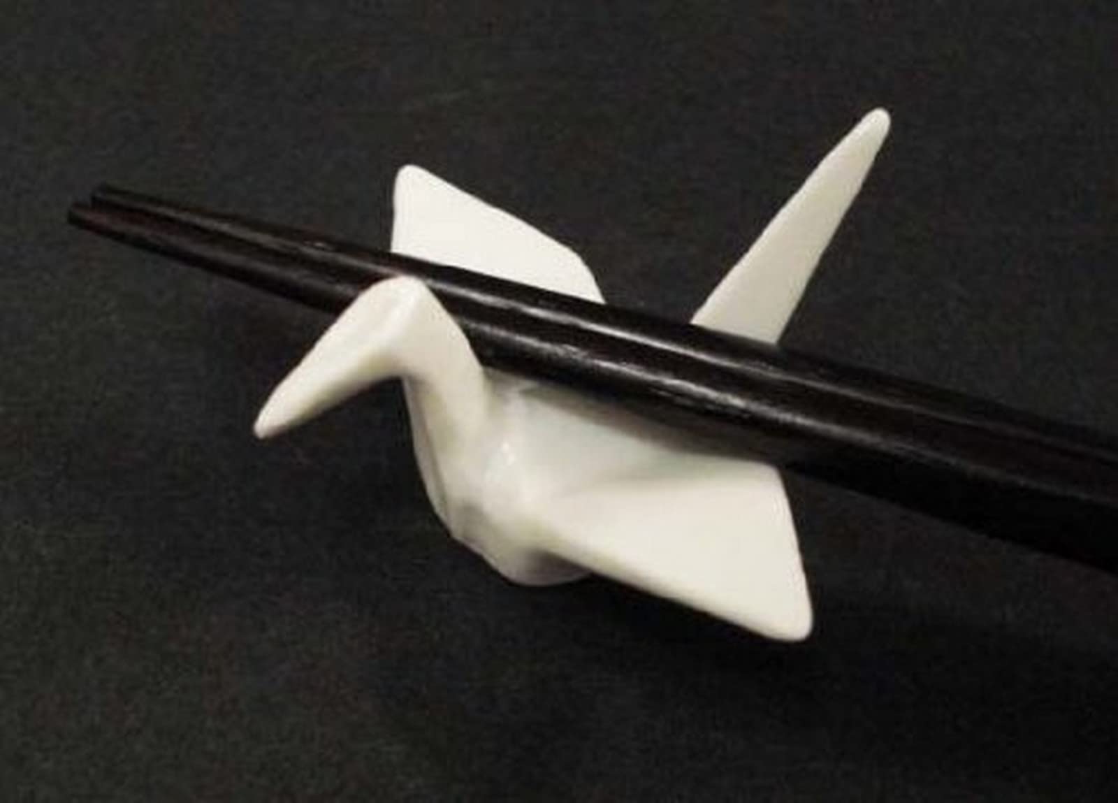 JapanBargain, Porcelain Chopstick Rest, Origami Crane Shape, Set of 4 (White)