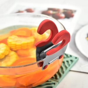 2PCS Anti-scalding Spoon Holder, Stainless Steel Pot Side Clip, Portable Kitchenware Clip, Kitchenware Holder, Plastic Rubber Stand Kitchen Accessories