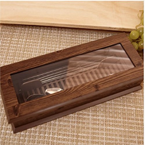 Living Chef Kitchen Chopsticks Spoon Organization Storage Box with Open Window Tree Wave Pattern Design