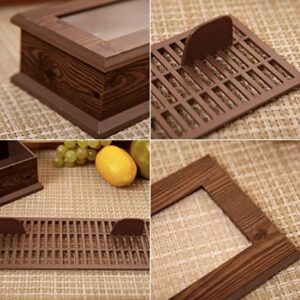 Living Chef Kitchen Chopsticks Spoon Organization Storage Box with Open Window Tree Wave Pattern Design