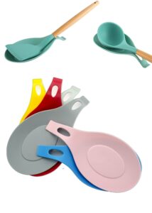 6pcs silicone spoon rest counter spatula holder spoon rest for kitchen counter(mixed color)