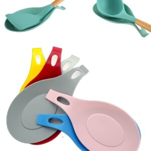 6Pcs Silicone Spoon Rest Counter Spatula Holder Spoon Rest For Kitchen Counter(Mixed Color)