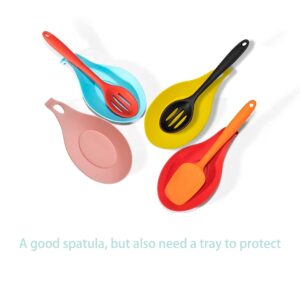 6Pcs Silicone Spoon Rest Counter Spatula Holder Spoon Rest For Kitchen Counter(Mixed Color)