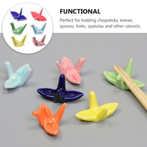 Veemoon 24 pcs Porcelain Chopsticks porcelain crane rest ceramic chopstick holder chopsticks support Rest Japanese Origami