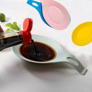 6Pcs Silicone Spoon Rest Counter Spatula Holder Spoon Rest For Kitchen Counter(Mixed Color)