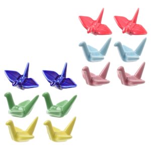 Veemoon 24 pcs Porcelain Chopsticks porcelain crane rest ceramic chopstick holder chopsticks support Rest Japanese Origami