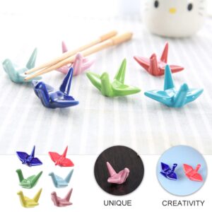 Veemoon 24 pcs Porcelain Chopsticks porcelain crane rest ceramic chopstick holder chopsticks support Rest Japanese Origami