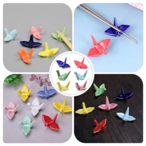 Veemoon 24 pcs Porcelain Chopsticks porcelain crane rest ceramic chopstick holder chopsticks support Rest Japanese Origami