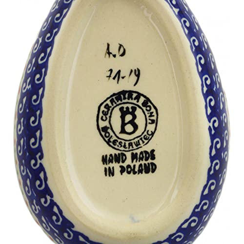 Polish Pottery Spoon Rest 5-inch Spring Flowers