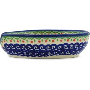 Polish Pottery Spoon Rest 5-inch Spring Flowers