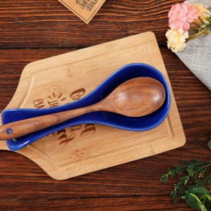 Ceramic Kitchen Utensil Holder And Spoon Rests for Kitchen, Large Utensil Holder for Countertop, Cooking Utensil Organizer for Wedding/Birthday/Housewarming Gift, Blue