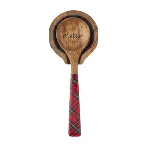 Mud Pie, Tartan, 11 1/2" 5 1/4" x 5" Christmas Spoon Rest Set