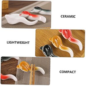 Ciieeo 3pcs Chopsticks Holder Pen Holder Ceramic Chopstick Holders Spoon Rest Calligraphy Brush Rack Fork Rest Chopstick Stand Utensil Rack Spoon Fork Holder Tableware Rest Ceramics Tray