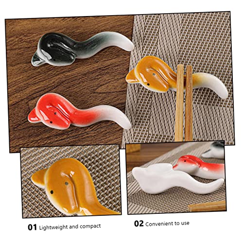 Ciieeo 3pcs Chopsticks Holder Pen Holder Ceramic Chopstick Holders Spoon Rest Calligraphy Brush Rack Fork Rest Chopstick Stand Utensil Rack Spoon Fork Holder Tableware Rest Ceramics Tray