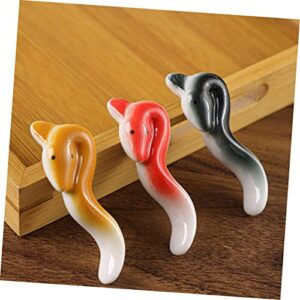 Ciieeo 3pcs Chopsticks Holder Pen Holder Ceramic Chopstick Holders Spoon Rest Calligraphy Brush Rack Fork Rest Chopstick Stand Utensil Rack Spoon Fork Holder Tableware Rest Ceramics Tray