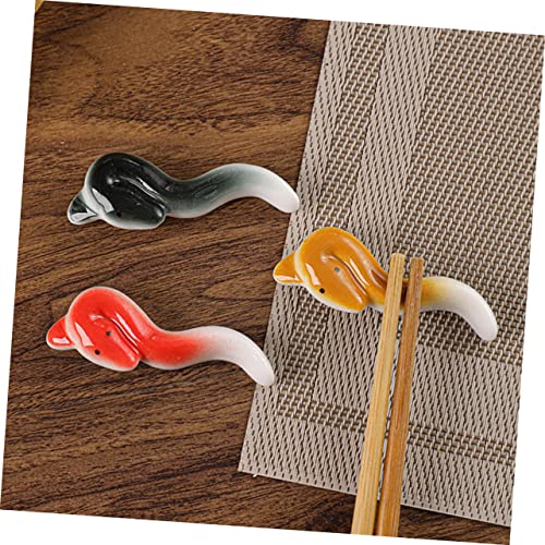 Ciieeo 3pcs Chopsticks Holder Pen Holder Ceramic Chopstick Holders Spoon Rest Calligraphy Brush Rack Fork Rest Chopstick Stand Utensil Rack Spoon Fork Holder Tableware Rest Ceramics Tray