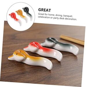 Ciieeo 3pcs Chopsticks Holder Pen Holder Ceramic Chopstick Holders Spoon Rest Calligraphy Brush Rack Fork Rest Chopstick Stand Utensil Rack Spoon Fork Holder Tableware Rest Ceramics Tray