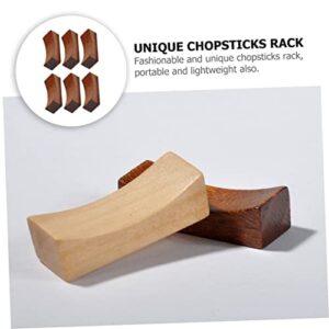 Hemoton 12pcs Single Concave Chopstick Rest Table Chopstick Holder Rustic Spoon Rest Chinese Chopsticks Rest Kitchen Supply Wood Chopsticks Rest Home Chopsticks Rest Household