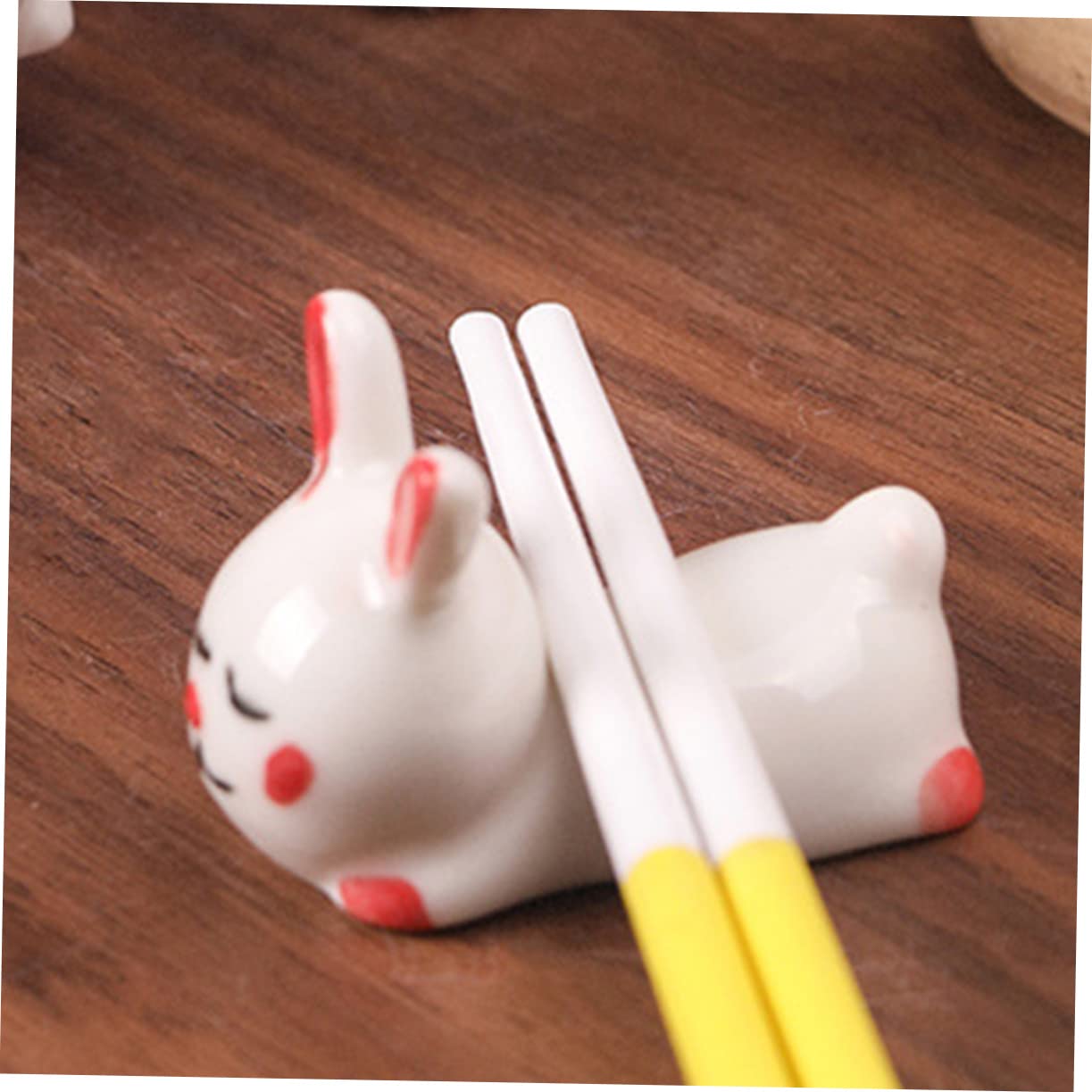 ULTECHNOVO 2pcs Ceramic Rabbit Chopstick Rest Ceramic Rest Ceramic Chopsticks Holder Rabbits Chopstick Rest Stand Chinese Spoons Chopstick Holder Ceramics White Storage Rack Household