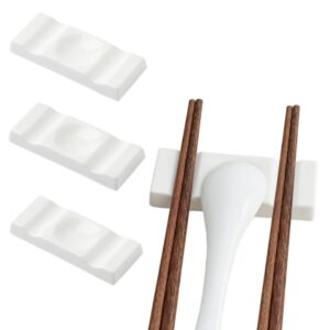 premium handmade ceramic spoon and chopstick rest, fork knife holder stand dinner tableware table decoration set of 4