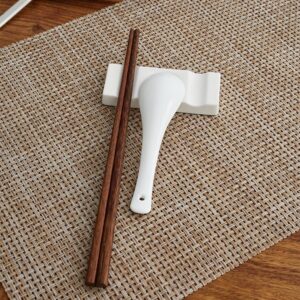 Premium Handmade Ceramic Spoon and Chopstick Rest, Fork Knife Holder Stand Dinner Tableware Table Decoration Set of 4