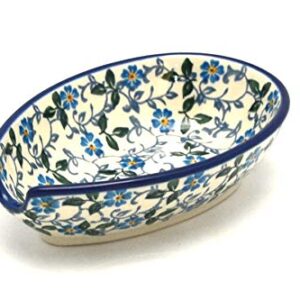 Polish Pottery Spoon Rest - Forget-Me-Knot