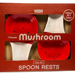 Streamline Imagined Mushroom Spoon Holders Set of 2 (red)