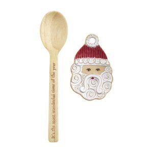 mud pie stoneware christmas spoon rest set, santa