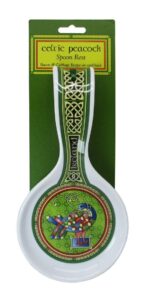 celtic peacock ireland spoon rest with a coloured trinity irish design