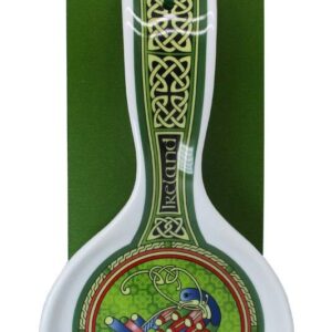 Celtic Peacock Ireland Spoon Rest With A Coloured Trinity Irish Design