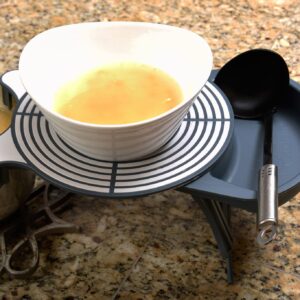 Set N Serve Kitchen Caddie, Adjustable Plating Stand with Detachable Spoon Rest (Extra Large)