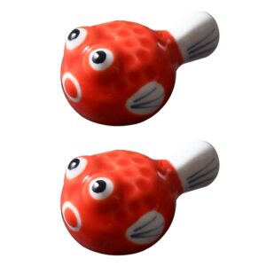 hemoton chopstick holder 2pcs japanese chopsticks rest ceramic chopstick holder puffer fish chopsticks rest cute animal chopstick rack for chopsticks spoons forks knives (red) chopstick rest