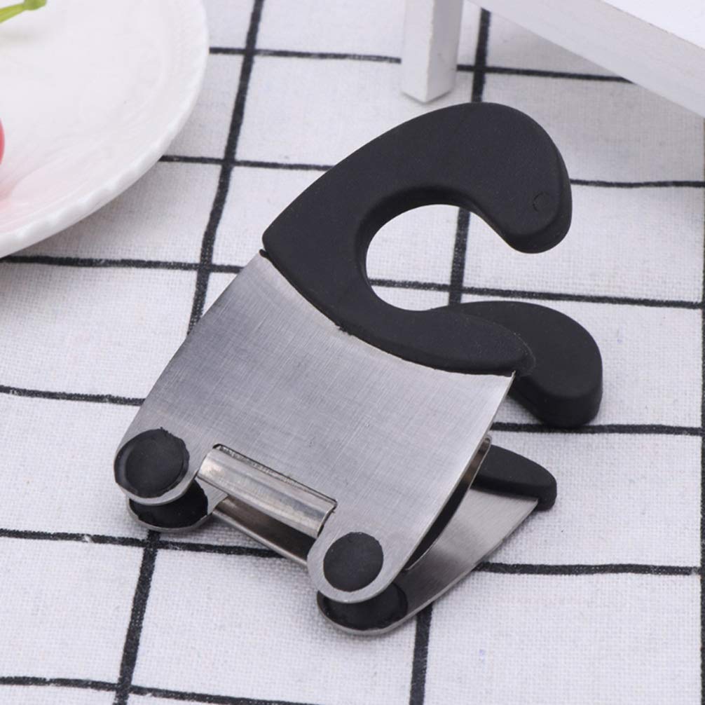 DOITOOL Pot Clip Holder Utensil Pot Clip Spoon Rest Stainless Steel Kitchen Gadget for Restaurant Home Utensil Rest Black