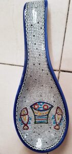 bluenoemi armenian ceramics rest spoon fishes holy land gift