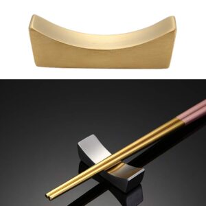 2 Pcs Stainless Steel Chopsticks Rest Tableware Knife Forks Spoon Holder Dinner Service (Gold)