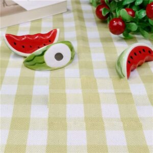 3 Pcs Ceramic Watermelon Chopsticks Rest Stand Tableware Knife Forks Dinner Service Holder Rack