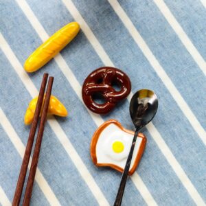 JCYUANI 4Pcs Chopstick Holder Ceramics Chopstick Rest Bread Shape Chopsticks Stand Home Accessories Dinner Server