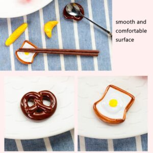 JCYUANI 4Pcs Chopstick Holder Ceramics Chopstick Rest Bread Shape Chopsticks Stand Home Accessories Dinner Server