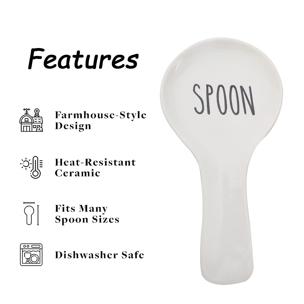 Spoon Rest for Kitchen Counter,Ceramic Spoon Holder,Ceramic Utensil Holder,Large Size Cooking Utensil Kitchen Spoon Rest -Essential Kitchen Gadgets & Accessories