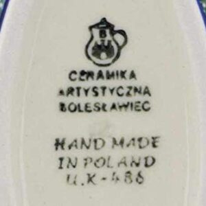 Polish Pottery 4½-inch Spoon Rest made by Ceramika Artystyczna (Water Tulip Theme) + Certificate of Authenticity